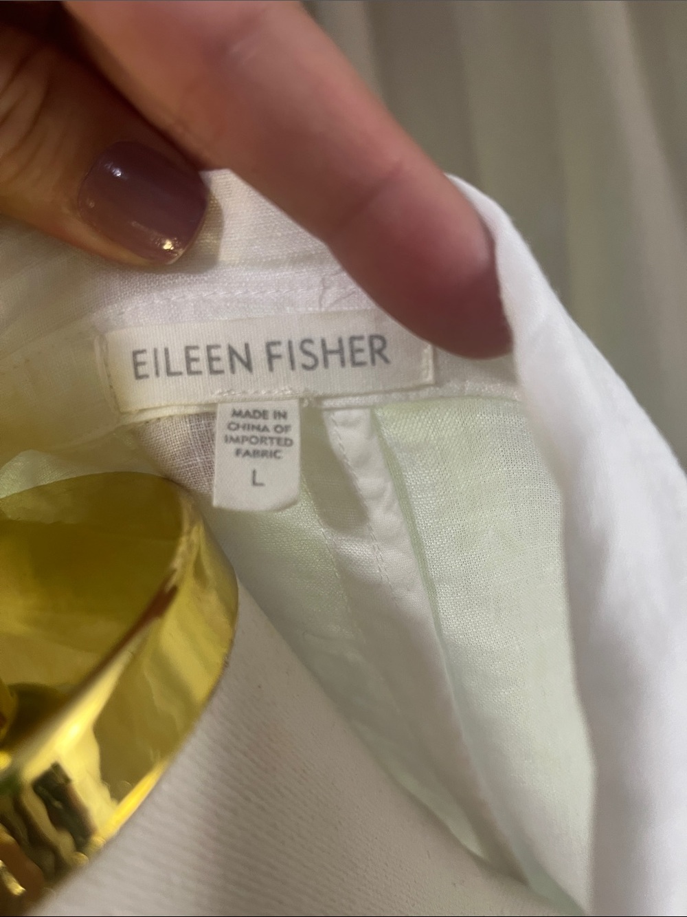 Eileen Fisher Organic Irish Linen Tower Sleeve & Cotton Panel Blazer Large - Picture 12 of 13